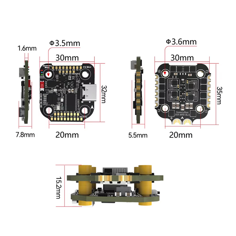 SpeedyBee F4 MINI Flight Contr - Drone Racing Flight Controller ulasan dan harga
