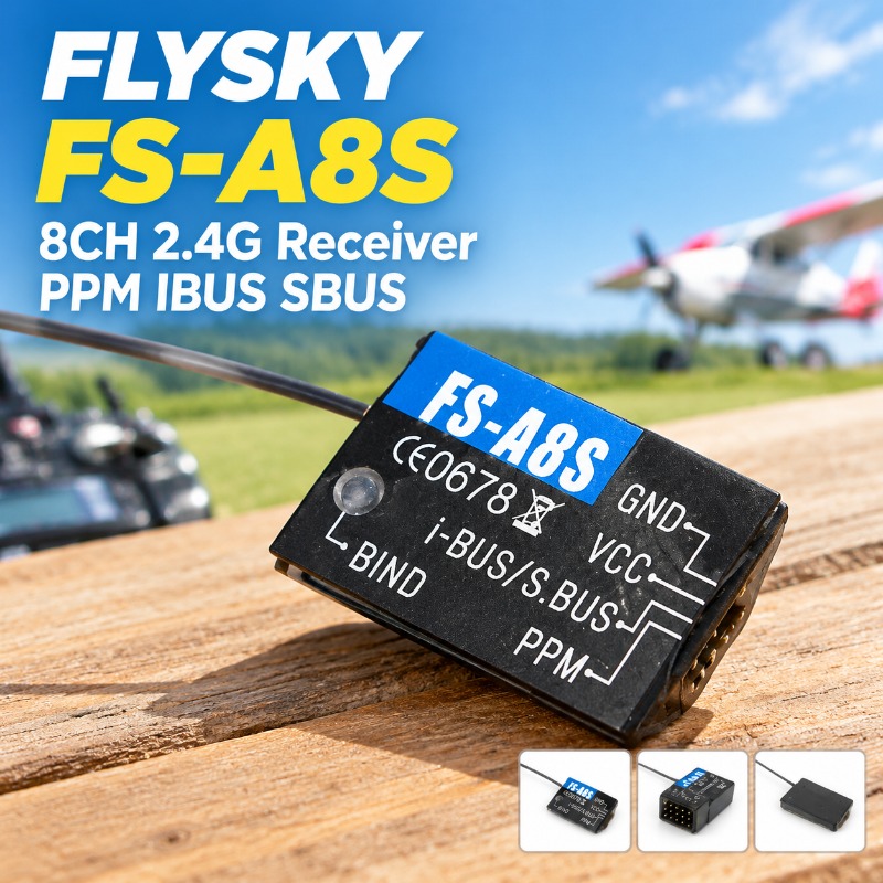 FS-A8S 2.4G 8CH Penerima Mini  - Drone Racing Receiver ulasan dan harga